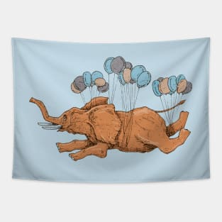 Dreams of a flying elephant Tapestry