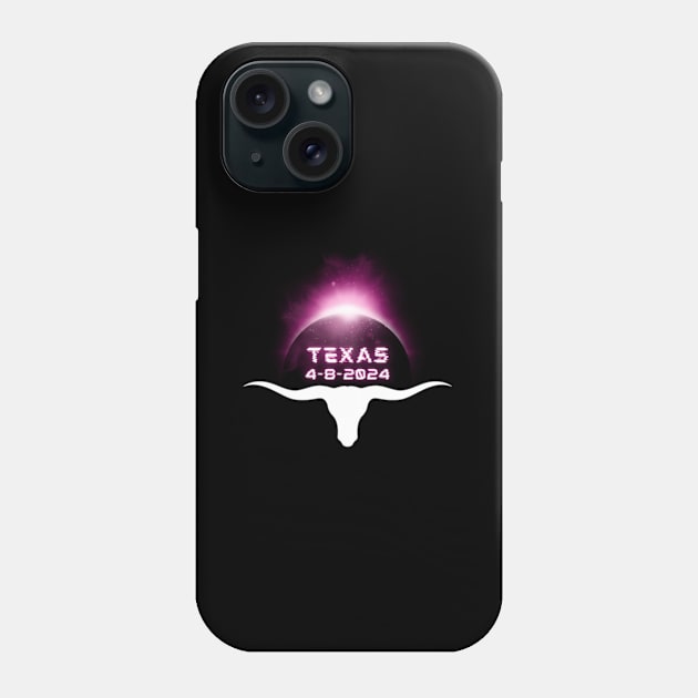 America Totality 04 08 24 Total Solar Eclipse 2024 Texas Phone Case by SanJKaka