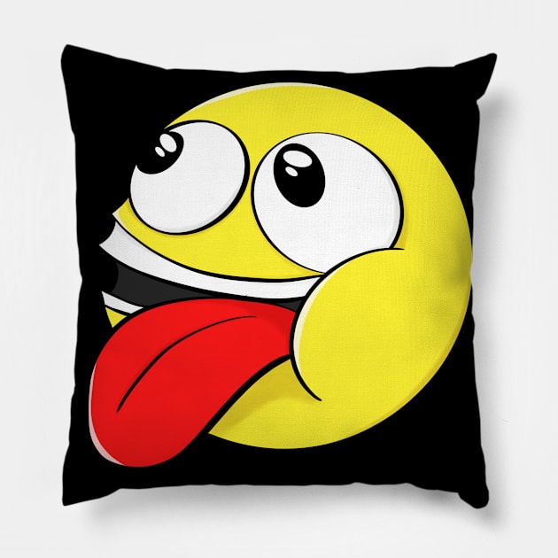 Smile Face Fun Smileys Cartoon Smilie Pillow by Foxxy Merch