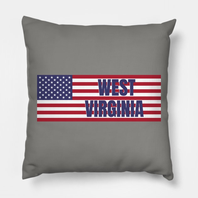 West Virginia State in American Flag Pillow by aybe7elf