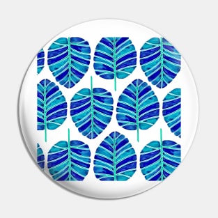 Blue Alocasia pattern Pin