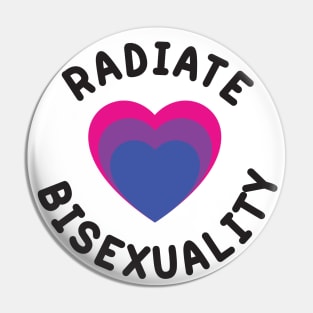 Radiate Bisexuality | Black Text Edition Pin