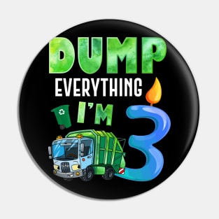 Recycling Trash 3 Years Old Garbage Truck 3rd Birthday Kids Pin