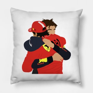 Max Verstappen and Carlos Sainz hugging after Max wins the 2021 World Championship Pillow