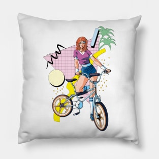 BMX 80s Woman Pillow