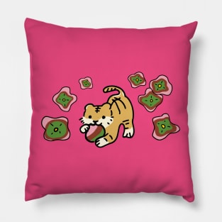 Gynesexual Pride Flag - Tiger with Cute Flower Drop Pillow