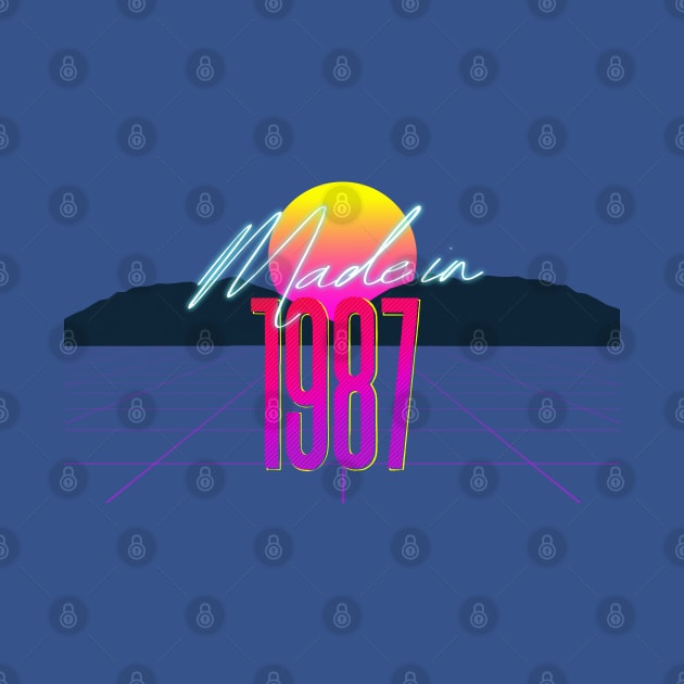 Made In 1987 ∆∆∆ VHS Retro 80s Outrun Birthday Design by DankFutura