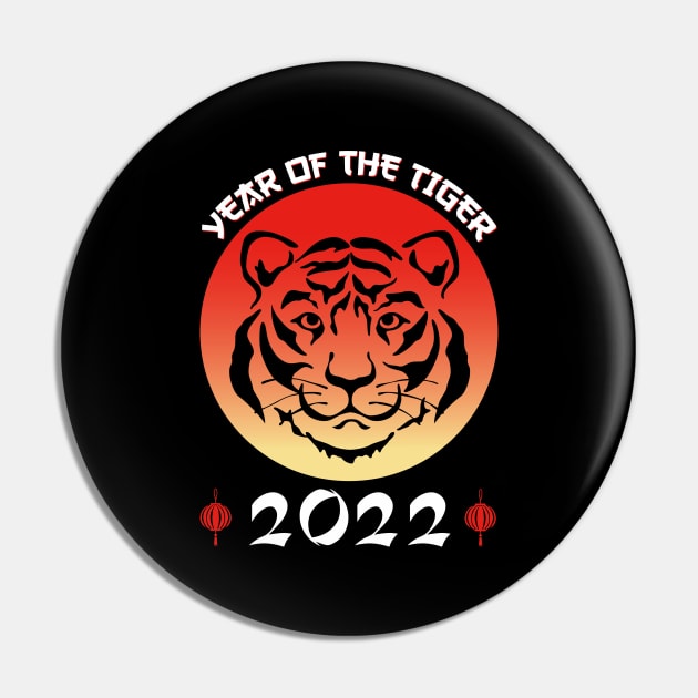 Chinese Zodiac Tiger 2022 - Cute Year of the Tiger Astrology Design Pin by Printofi.com