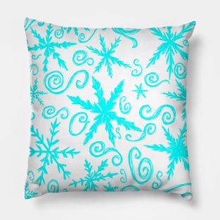 Snowing (White Background) Pillow