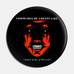 Creepy Japanese Horror Anime "Want Some S'mores?" Campfire Pin