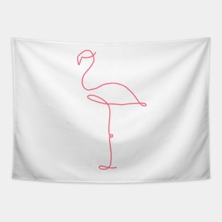 Line Art Flamingo Tapestry