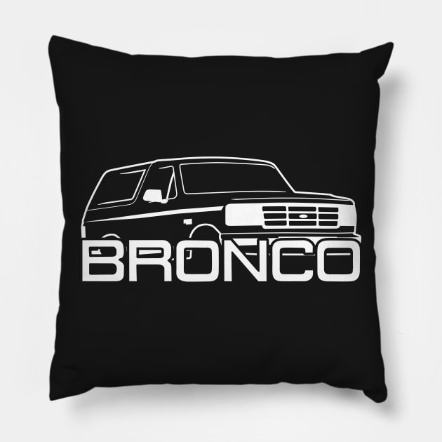 1992-1996 Ford Bronco Black w/new logo Front Side Pillow by The OBS Apparel