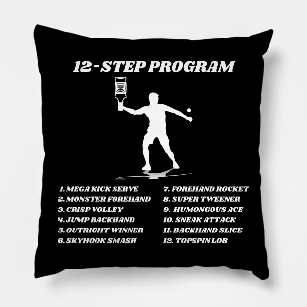 US Open Funny Tennis Addict 12-Step Program Pillow by TopTennisMerch