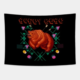 Angry Bear Animals Design Retro Tapestry