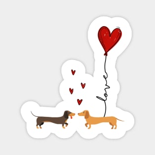 Dachshund Couple With Love Heart Valentines Day Magnet