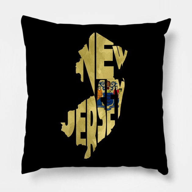 New Jersey Typo Map Pillow by inspirowl