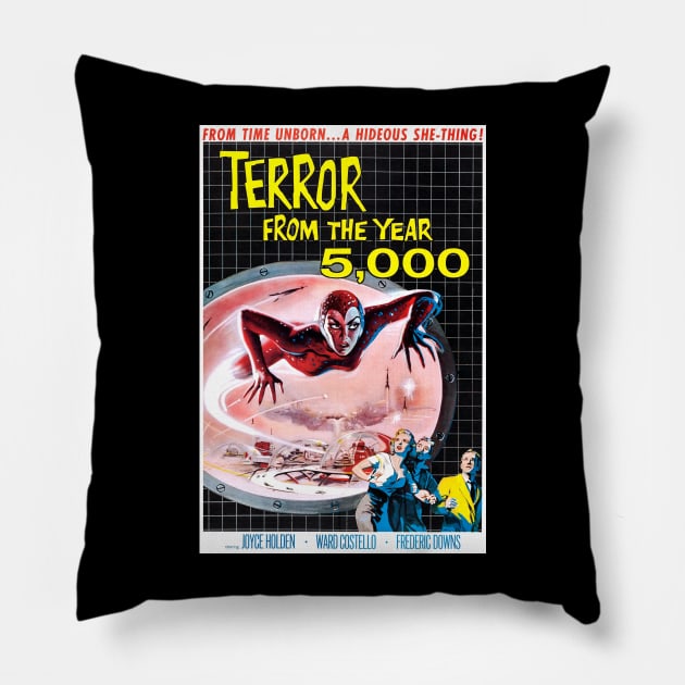 Terror from the Year 5000 (American International, 1958) Pillow by Scum & Villainy