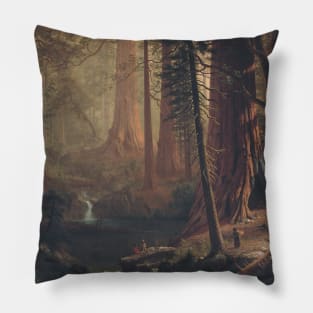 Giant Redwood Trees of California by Albert Bierstadt Pillow