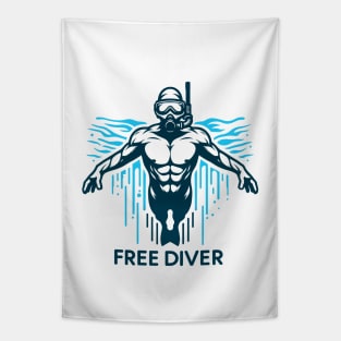 Free Diving diver Tapestry