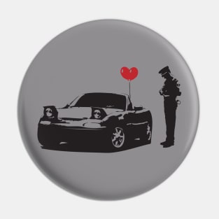 Policeman & driver in NA Miata Pin