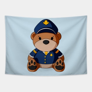 Male Pilot Teddy Bear Tapestry