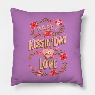 Happy Kissing Day My Love - Valentine's Day Pillow