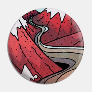 Red winter mountains Pin