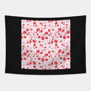 CUTE VALENTINES DAY VINTAGE RETRO PINK AND RED FLORALS Tapestry