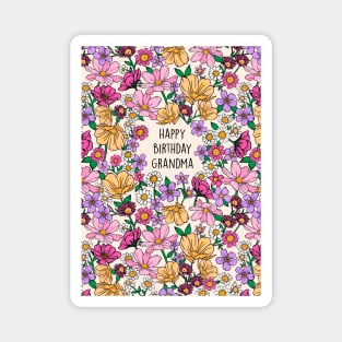 BOTANICAL BIRTHDAY GRANDMA Magnet