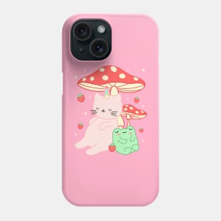 Kawaii Kittycorn Strawberry Frog Mushroom Cottagecore Phone Case