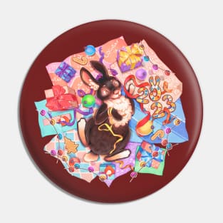 Christmas and New Year's Rabbit Pin