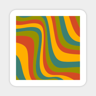 70's groovy wavy pattern Magnet