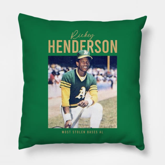 Oakland Man of Steal - Rickey Henderson Pillow by Shelter Art Space