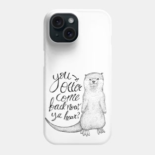 Hospitable Otter - sea life, cute animals, puns Phone Case