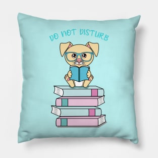 Do not disturb, cute dog reading Pillow