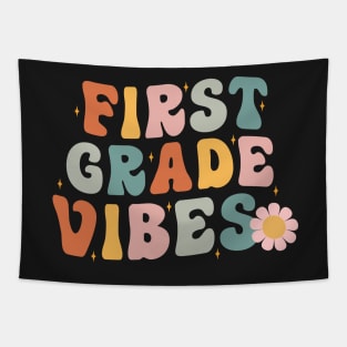 Retro Teacher Shirts Back to School Teacher Shirt First Day of School Shirt for Teachers Back to School Shirt Teacher Gifts First Grade Vibes Tapestry