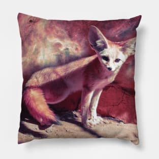 Cute Fennec Fox In Space Pillow