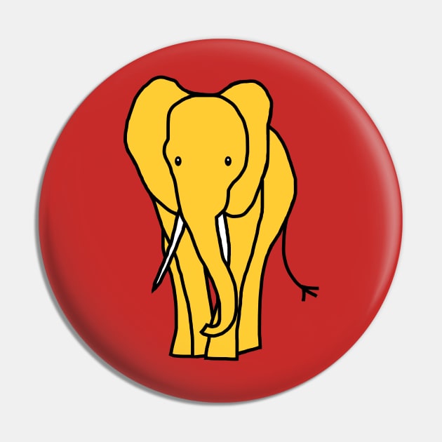 Yellow Elephant Pin by ellenhenryart