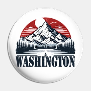 Retro Washington Mountain Outdoors Pin