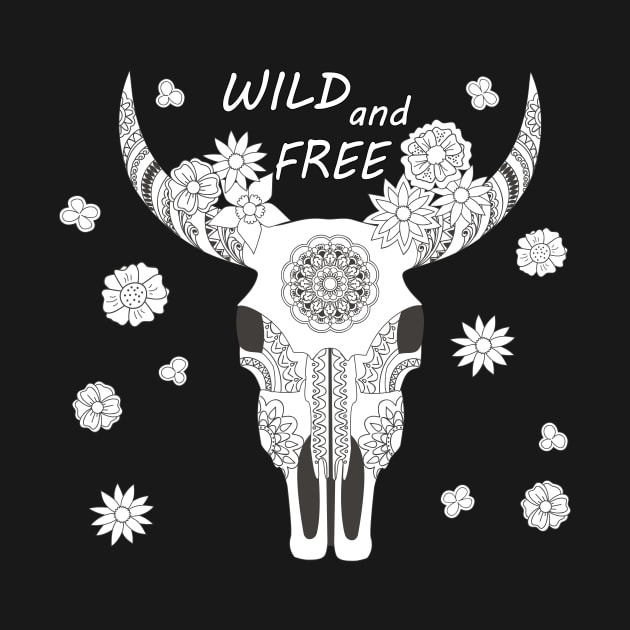 wild and free with cow skull by Alina