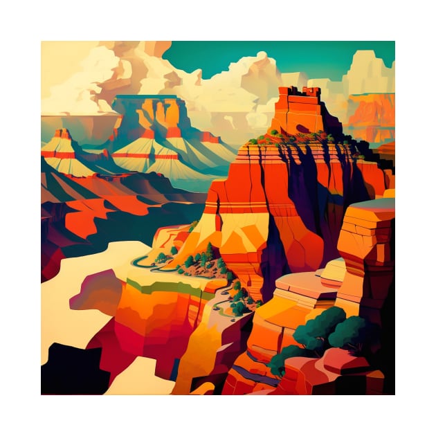 The Grand Canyon - Abstract Art Style by ArtNouveauChic