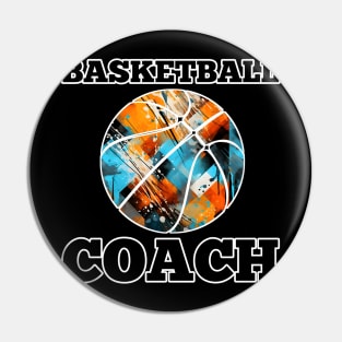 Basketball Coach - Retro Distressed Grunge Pin