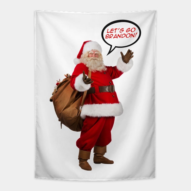 Santa Hates Biden Double Sided T Tapestry by Tainted
