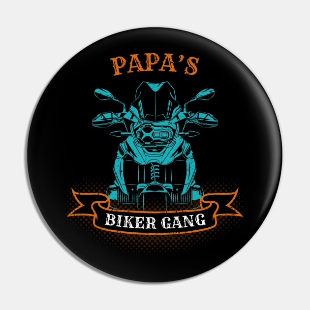 Papa's Biker Gang Father's Day Pin by DwiRetnoArt99