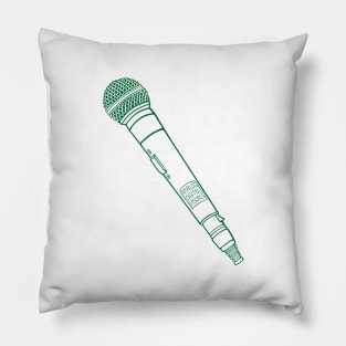 Microphone (Cadmium Green Lines) Analog / Music Pillow