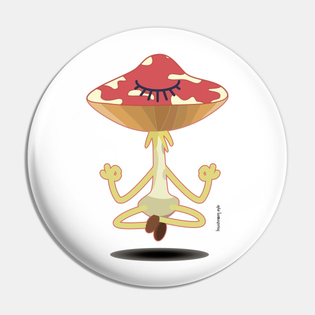 meditator Mr. Amanita Pin by MushroomEye