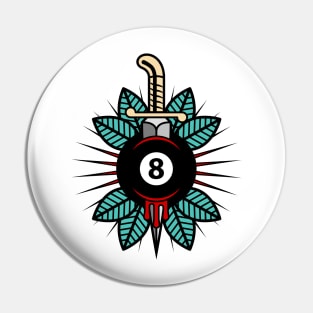 Eightball Tattoo Pin