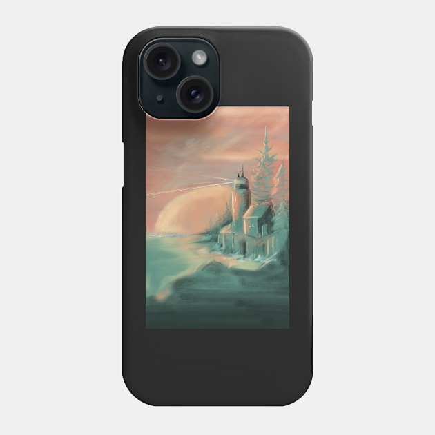 Acadia National Park Lighthouse at Sunset Phone Case by KenzieDesignCo