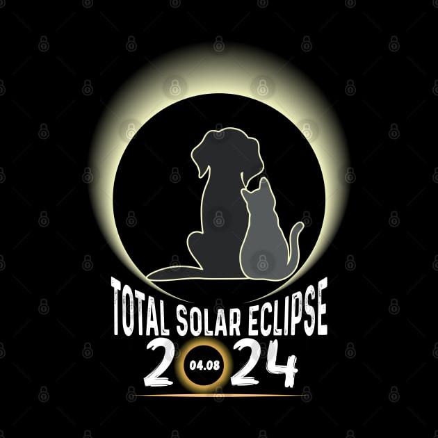 Solar Eclipse 2024 Shirt Total Eclipse April 8th 2024 Dog and cat by Peter smith