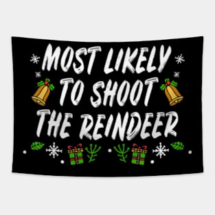 Reindeer Santa Claus Christmas Holiday Tapestry